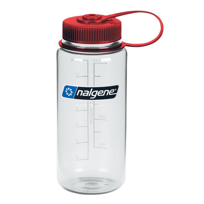 Láhev Nalgene 16oz WM Clear w/Red Cap, Sustain